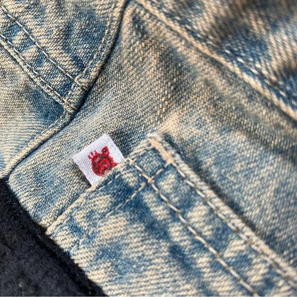 Vintage 90s/Y2K RARE Road Cat Suede And Felt Patchwork Maxi Denim Skirt Size M - Picture 13 of 16